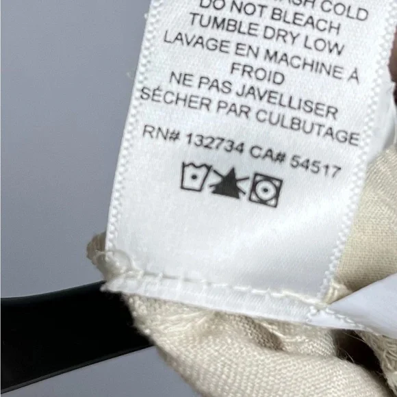 Cloth & Stone Sz M Jumpsuit Linen Drawstring Wide Leg Crop Natural Tan Lagenlook - Picture 8 of 16